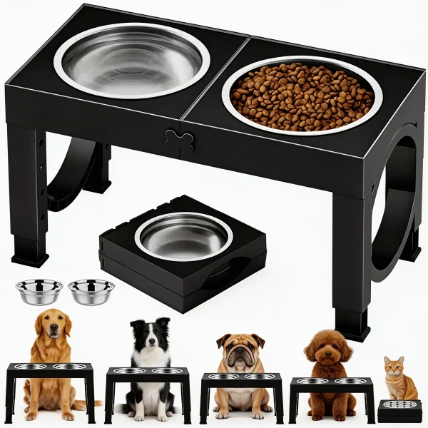 Elevated Dog Bowls Foldable,