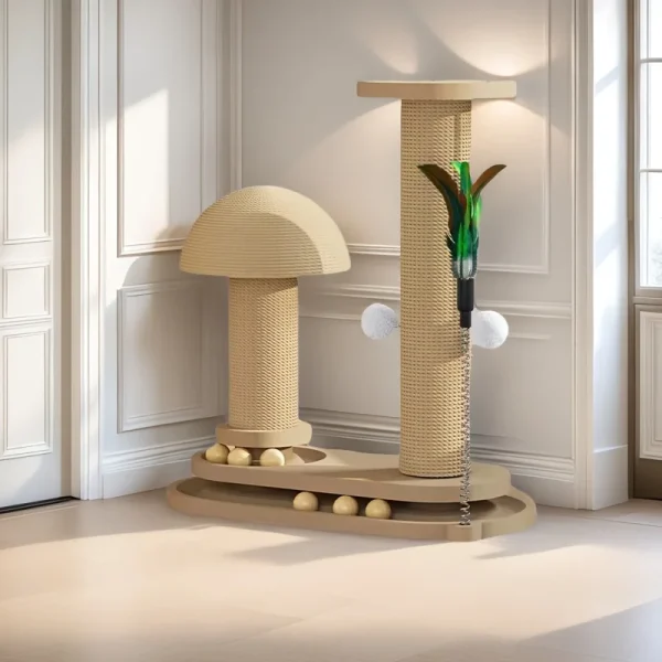 Interactive Cat Scratching Post Tower